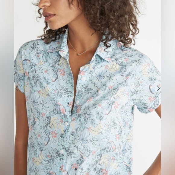 Marine Layer Kalaia Button Down Tukan Print Hawaiian Shirt NEW With Tags Size XS - Picture 4 of 13